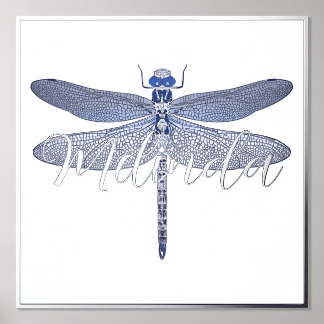 Foil Accented Dragonfly & Personalisation Print  (Front)