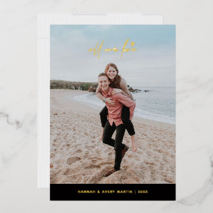 Foil All Our Love Valentine's Day Card - Black