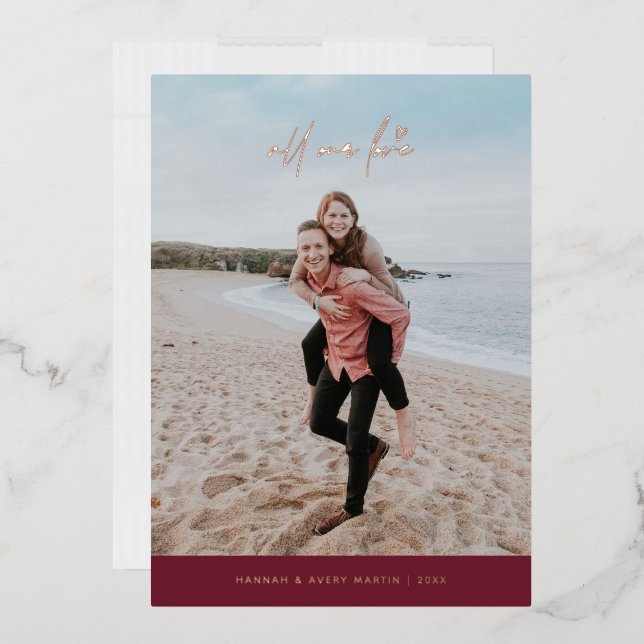 Foil All Our Love Valentine's Day Card - Plum (Envelope)