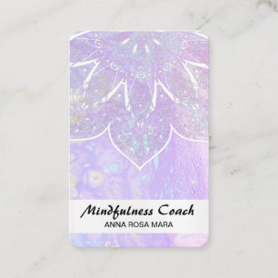 *~* Foil AP2 Pastel Abstract QR code Mandala Business Card