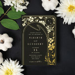 Foil Art Nouveau Arch Foil Invitation<br><div class="desc">A beautiful and formal wedding invitation featuring gold foil elements and monogram initials. Perfect for a classic wedding with a modern and art deco twist. Gold foil details create a bloom of flowers and foliage with a vintage style.</div>