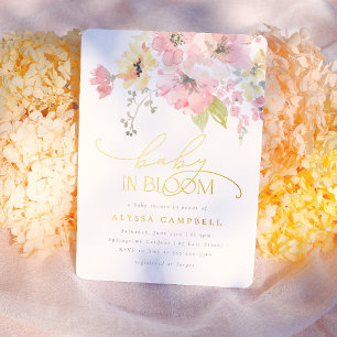 Foil   Baby in Bloom Blush Pink Floral Baby Shower