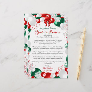 Foil Balloon Christmas Letter Template Stationary  Stationery