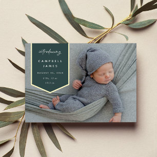 Foil Banner Overlay   Photo Birth Announcement
