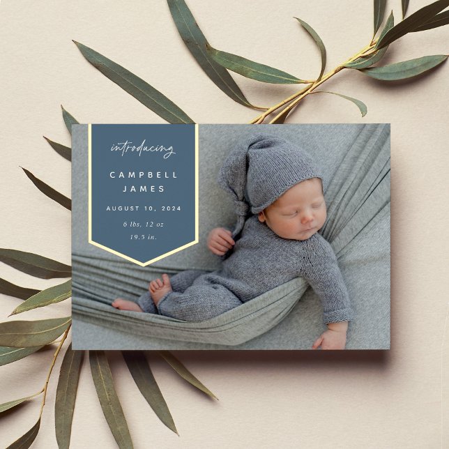 Foil Banner Overlay | Photo Birth Announcement (Creator Uploaded)