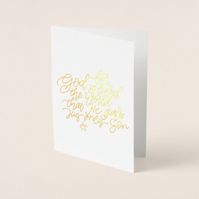 Foil Bible verse card, John 3:16 Foil Card (Front)