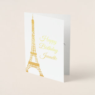 Foil Birthday Card, Happy Birthday Card, Paris Foil Card