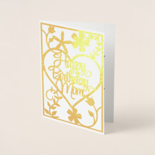 Foil Birthday Card, Happy Birthday Mum Card
