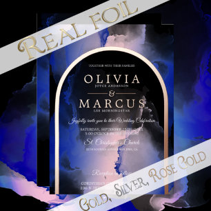 Foil Blush Royal Blue Dreamy Wedding