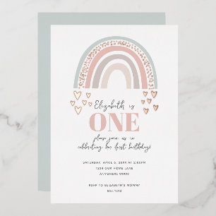 Foil Boho Rainbow Birthday Invitation
