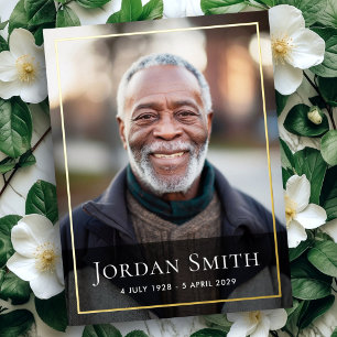 Foil border elegant photo sympathy thank you card