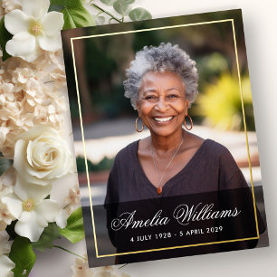 Foil border photo sympathy thank you card