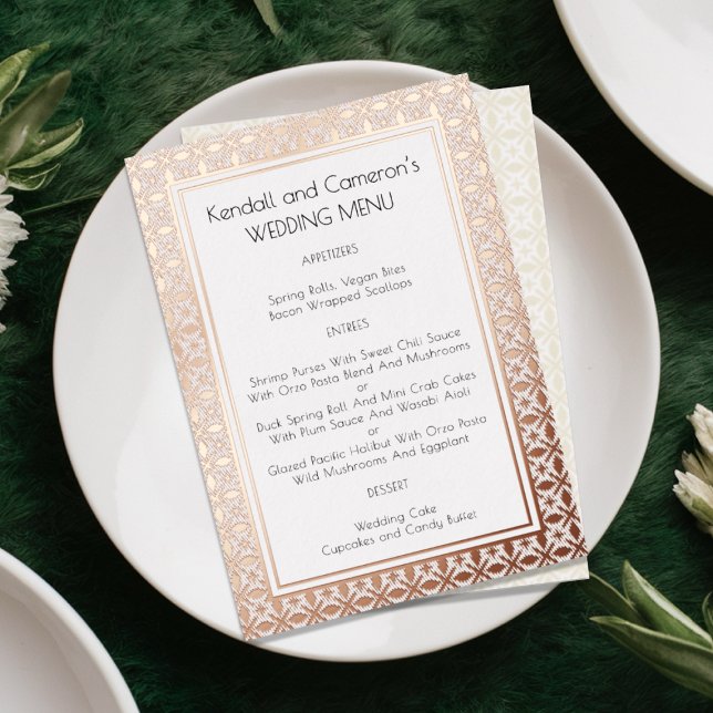Foil Border Wedding Menu Template (Creator Uploaded)