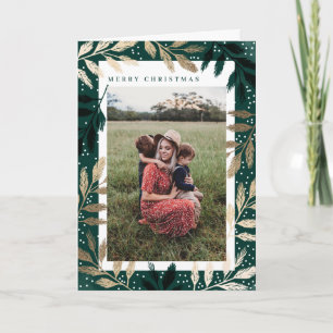 Foil Branches Merry Christmas Photo Frame Holiday