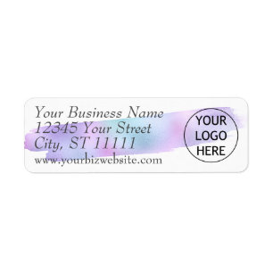 Foil Brush Stroke Business Return Address Label