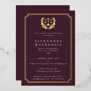 Foil+Burgundy JD Law School Graduation Party