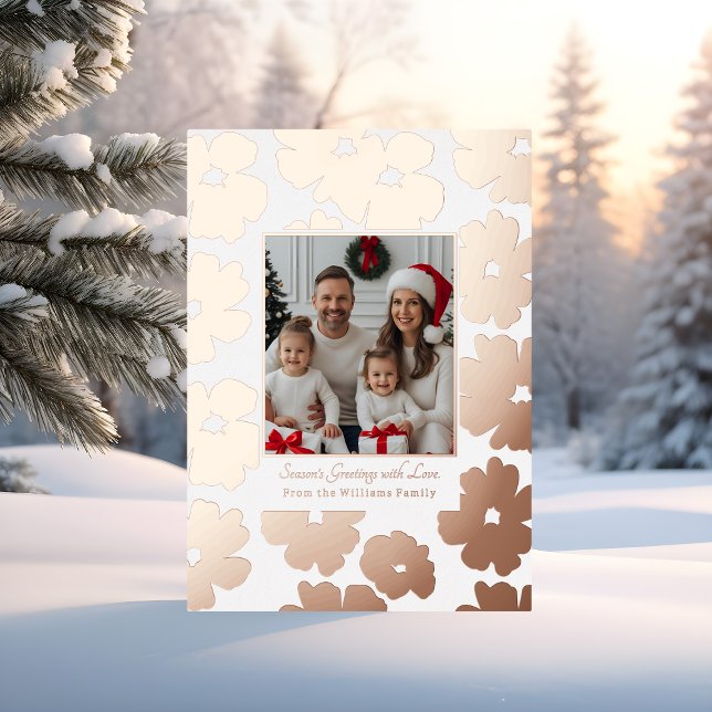 Foil Christmas Card Template Photos Modern Floral (Creator Uploaded)