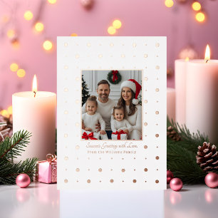 Foil Christmas Cards Template 2 Photo Rose Gold 