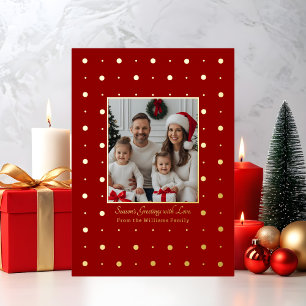 Foil Christmas Cards Templates Family 2 Photos 