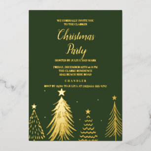 Foil Christmas tree Christmas Party Invitation