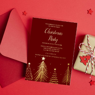 Foil Christmas tree Christmas Party Invitation