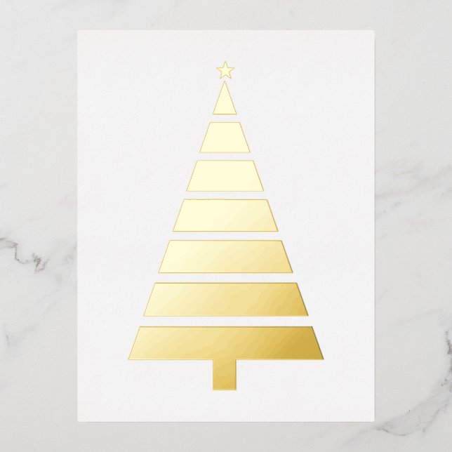 Foil Christmas Tree, Simple Design Holiday Postcard (Front)