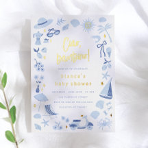 Foil Ciao Bambino Italian Blue Boy Baby Shower