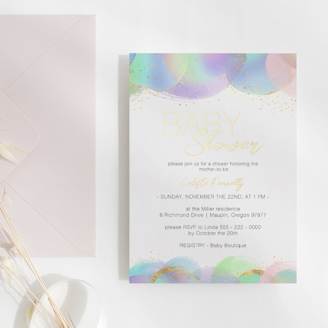 FOIL Colourful Rainbow Bubbles Baby Shower (Creator Uploaded)