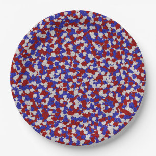 Foil Confetti Hearts, Patriotic-PAPER PLATES