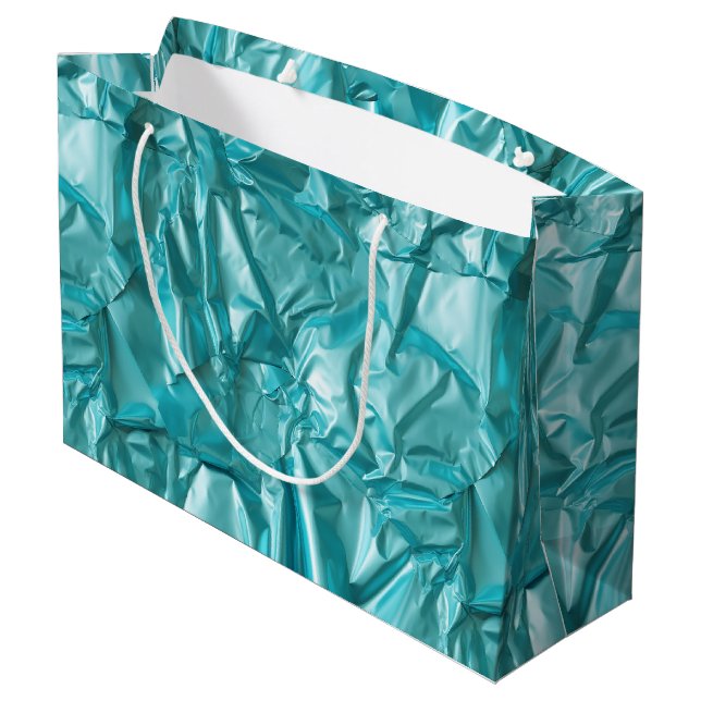 Foil Crinkle Pattern Large Gift Bag (Back Angled)