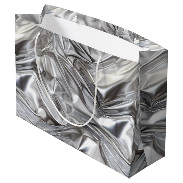 Foil Crinkle Pattern Large Gift Bag (Back Angled)