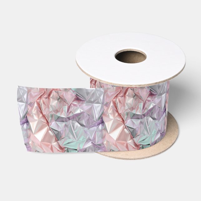Foil Crinkle Pattern Satin Ribbon (Spool)