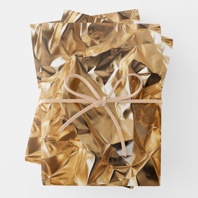 Foil Crinkle Pattern Wrapping Paper Sheet (In situ)