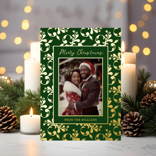 Foil Custom Christmas Card First Christmas Holiday
