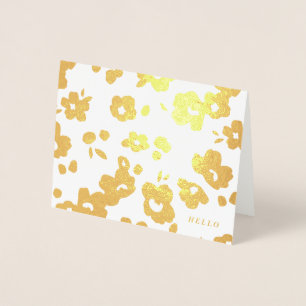 Foil Delicate Posies Floral Folded Stationery Card