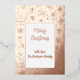 Foil Doodle Christmas Sleigh Pattern Holiday Card