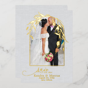 Foil Dusty Blue Eucalyptus Archway YOUR PHOTO