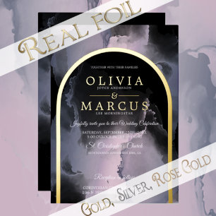 Foil Dusty Rose Dusty Blue Modern Fluid Ink