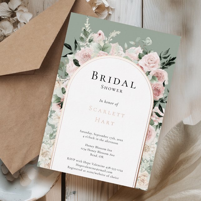FOIL Dusty Rose Gold Arch Sage Bridal Shower (Creator Uploaded)