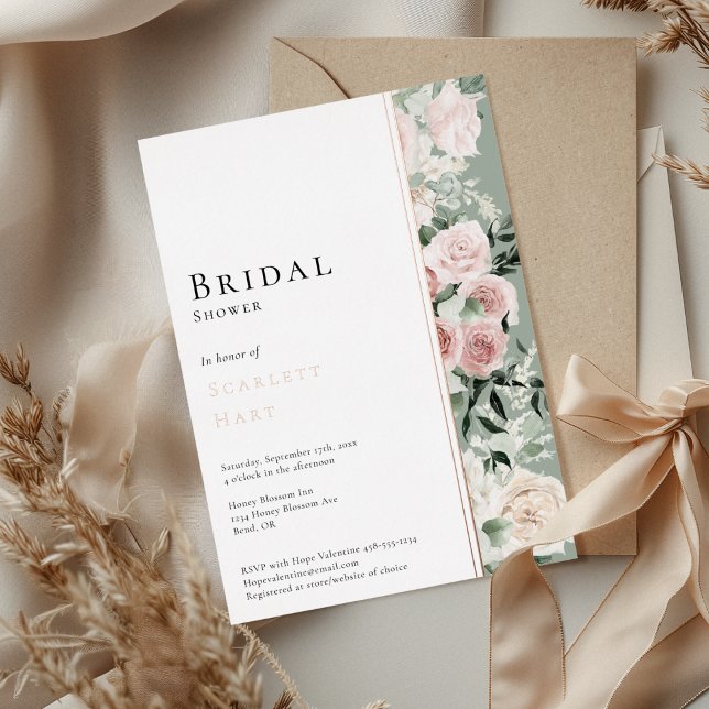 FOIL Dusty Rose Gold Sage Modern Bridal Shower (Creator Uploaded)