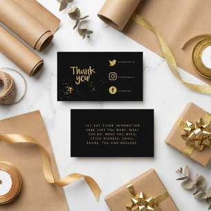 Foil effect thank you Social Links insert Card