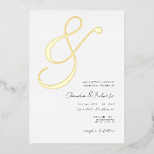 (Foil '&') Elegant Minimalist Wedding Invite