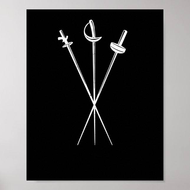foil epee sabre swords fencing sword fighting poster (Front)