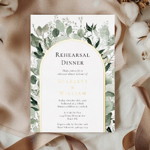FOIL Eucalyptus Gold Sage Wedding Rehearsal Dinner