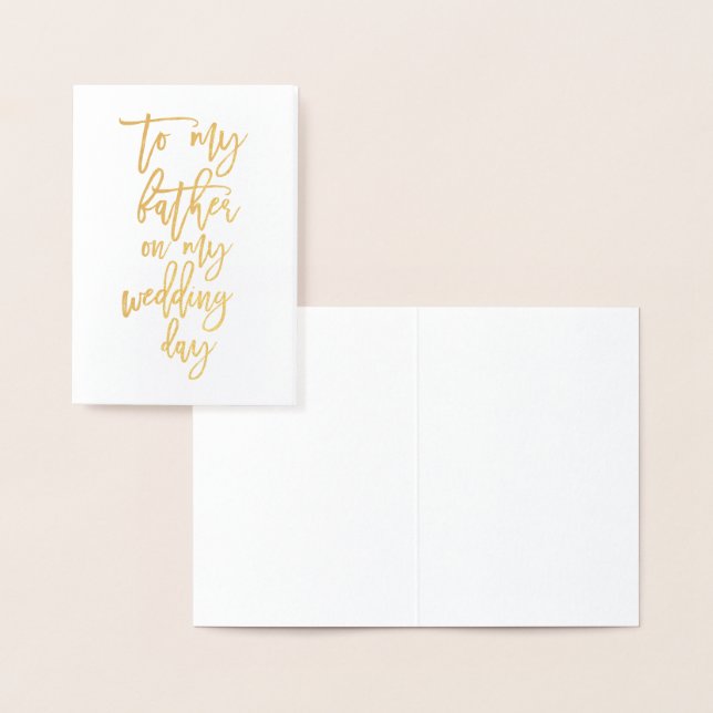 Foil Father of the Bride Groom Wedding Thank You Foil Card (Display)