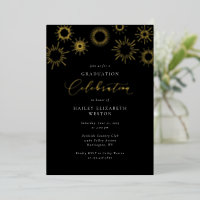 Foil Fireworks Graduation Party Invitation Card