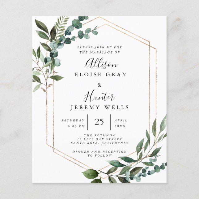 Foil Frame Wedding Invitation   (Front)