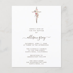 Foil Framed Floral Baptism   Budget  Flyer