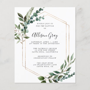 Foil Framed Floral Baptism   Budget  Flyer