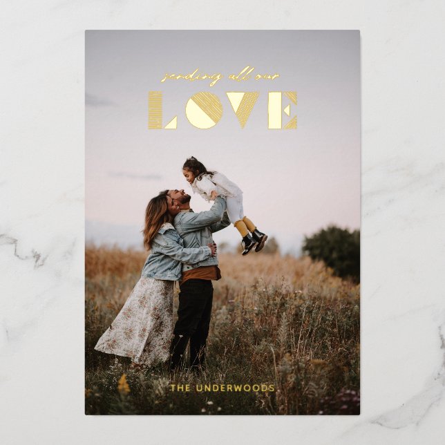 Foil Geo Love Overlay Valentine's Day Card (Front)